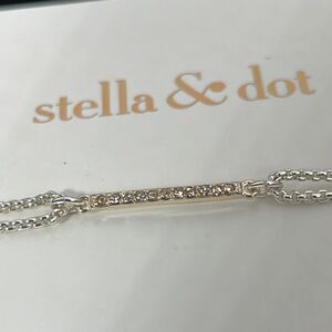 STELLA & DOT Pavé Wishing Bracelet Silver NIB